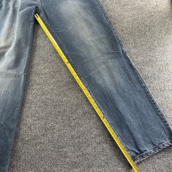 Y2K LRG Denim Jeans Baggy Embroidered Sugar Skull Rare Vintage Size 36 - Picture 10 of 11